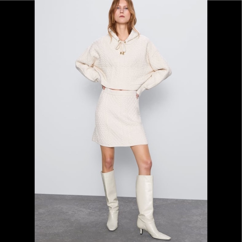 New Zara Cable Knit Skirt S